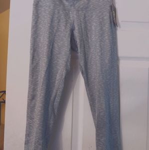 Grey with Black Stripes Capri Leggings